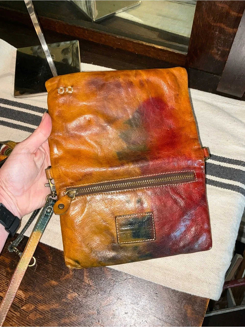 RARE Bed Stu Cadence Wallet Wristlet Crossbody Bag Woodstock Red Blue Yellow